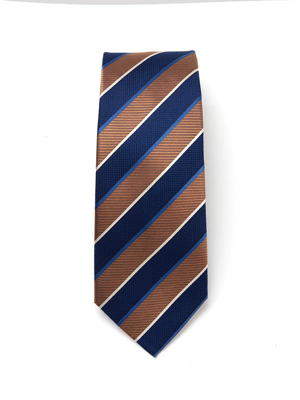 Sicilia Striped Navy Silk Tie