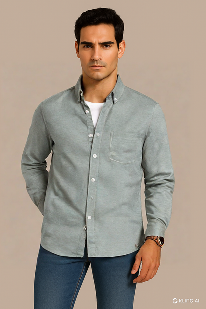 Silky Green Oxford Shirt