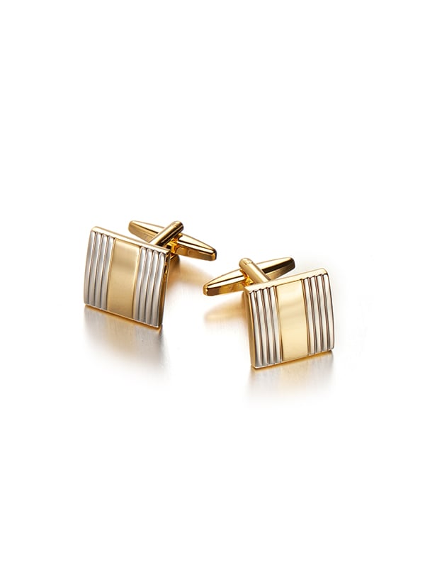 Silver & Gold Steel Cufflinks