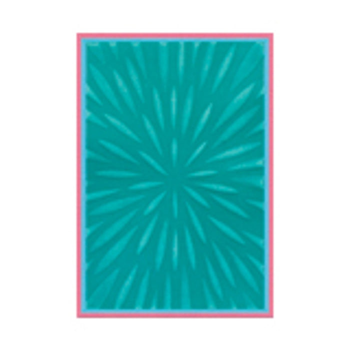 Sizzix - 3D Textured Impressions Embossing Folder with A6 Stencil by Tim Holtz and Stacey Parks - Burst of Bright. Available at Embellish Away located in Bowmanville Ontario Canada.