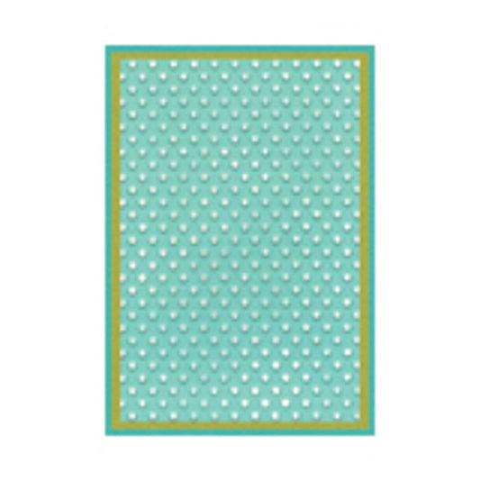 Sizzix - 3D Textured Impressions Embossing Folder w/A6 Stencil by Tim Holtz and Stacy Parks - Rock the Dots. Available at Embellish Away located in Bowmanville Ontario Canada.