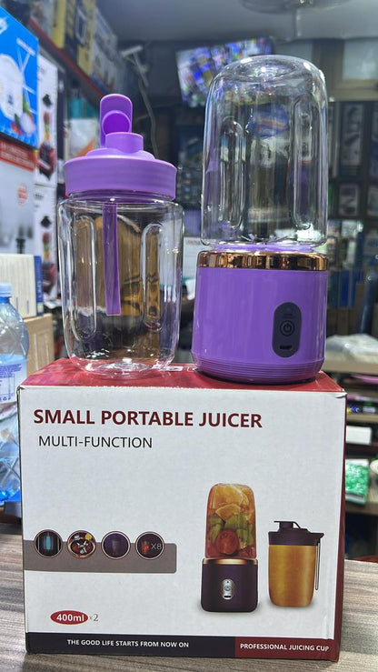 Small Portable Dual Mini Blender Juicer – 400ml x2, USB Rechargeable