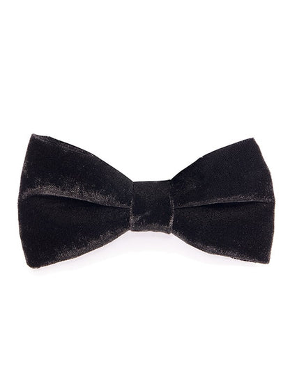 Solid Black Ready Tied Bow Tie