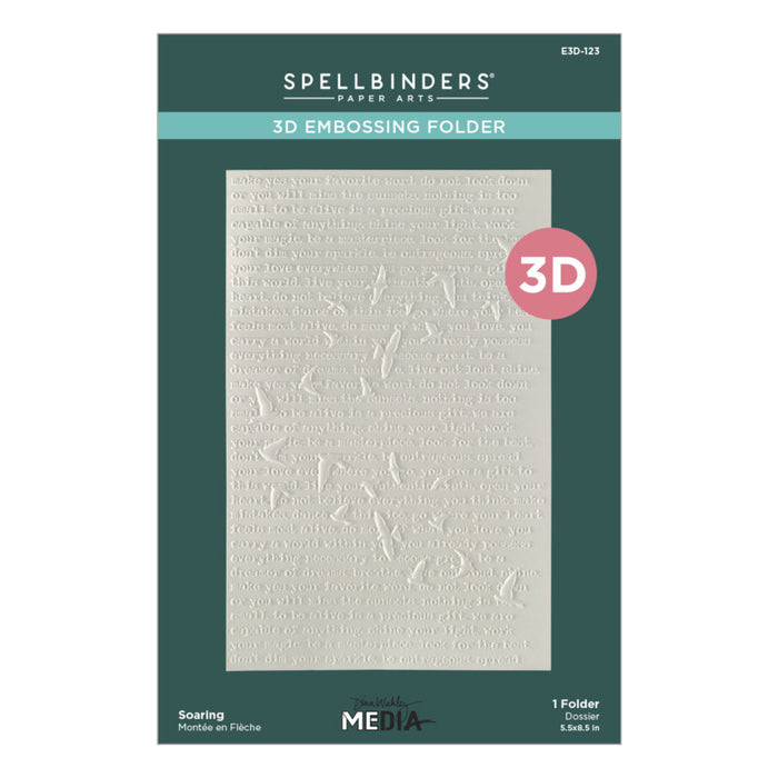 Spellbinder - 3D Embossing Folder - Collaged Birds - Soaring. Available at Embellish Away located in Bowmanville Ontario Canada.