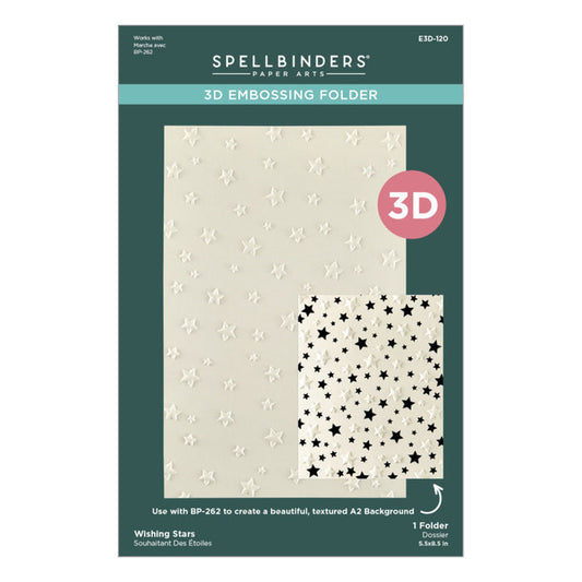 Spellbinder - Wishing Stars - 3D Emboss Folder. Available at Embellish Away located in Bowmanville Ontario Canada.