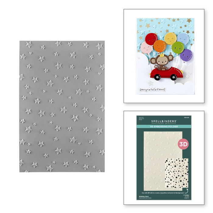 Spellbinder - Wishing Stars - 3D Emboss Folder. Available at Embellish Away located in Bowmanville Ontario Canada.