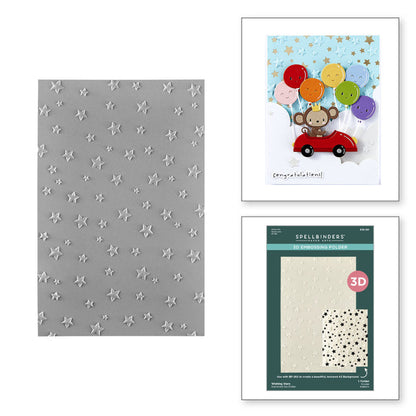 Spellbinder - Wishing Stars - 3D Emboss Folder. Available at Embellish Away located in Bowmanville Ontario Canada.