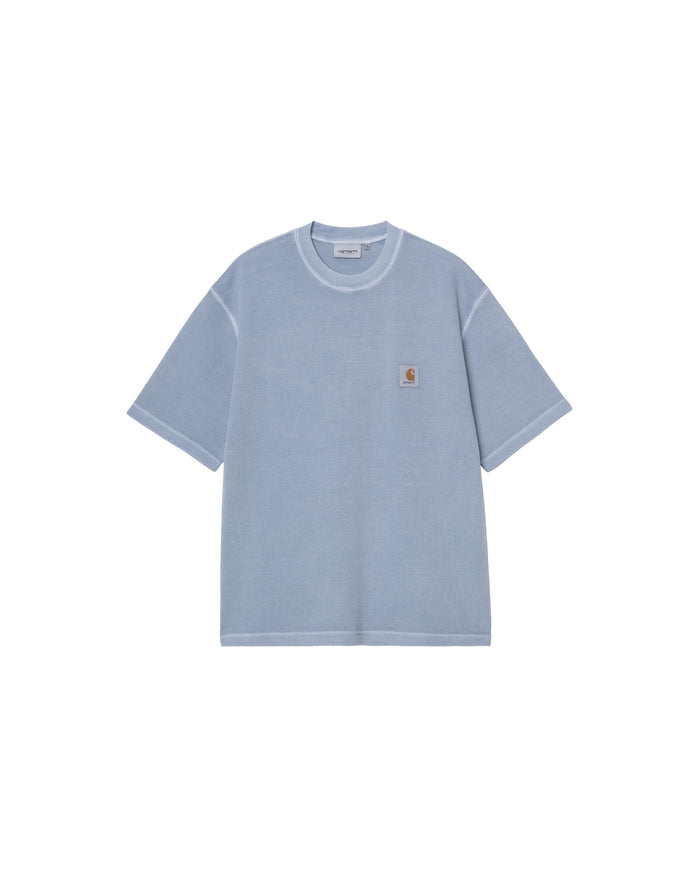 S/S Nelson Waffle T-Shirt Gentle Blue Garment Dyed