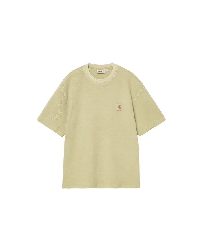 S/S Nelson Waffle T-Shirt Gentle Green Garment Dyed