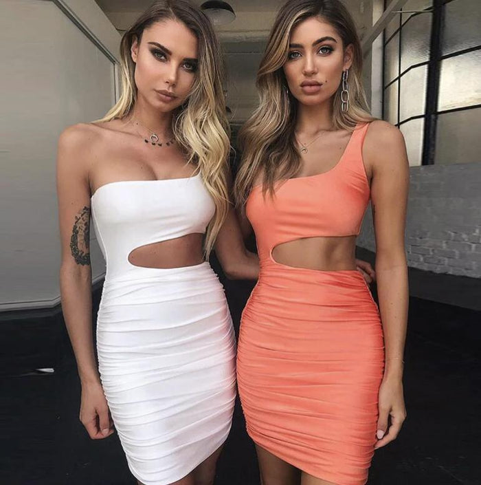 Stylish Fashion One-Shoulder Short Dress