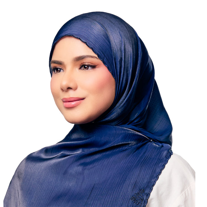 UMMA Sulam Juita Shiny Crinkle Satin Chiffon Scarf | Isetan KL Online Store