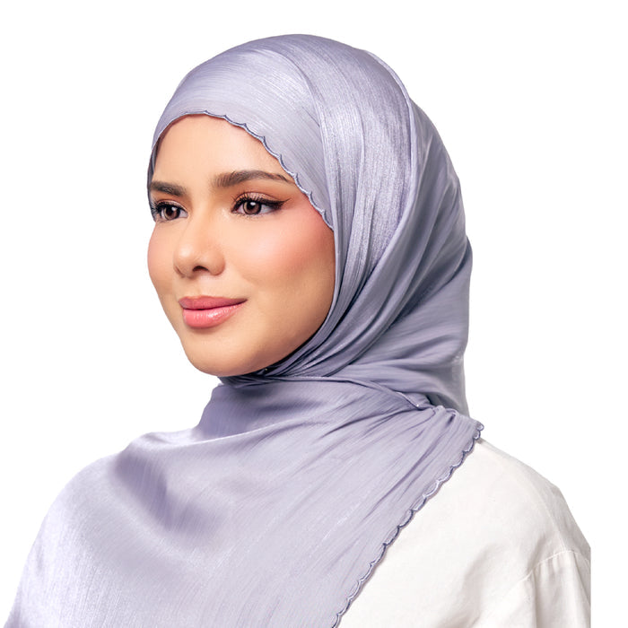 UMMA Sulam Juita Shiny Crinkle Satin Chiffon Scarf | Isetan KL Online Store