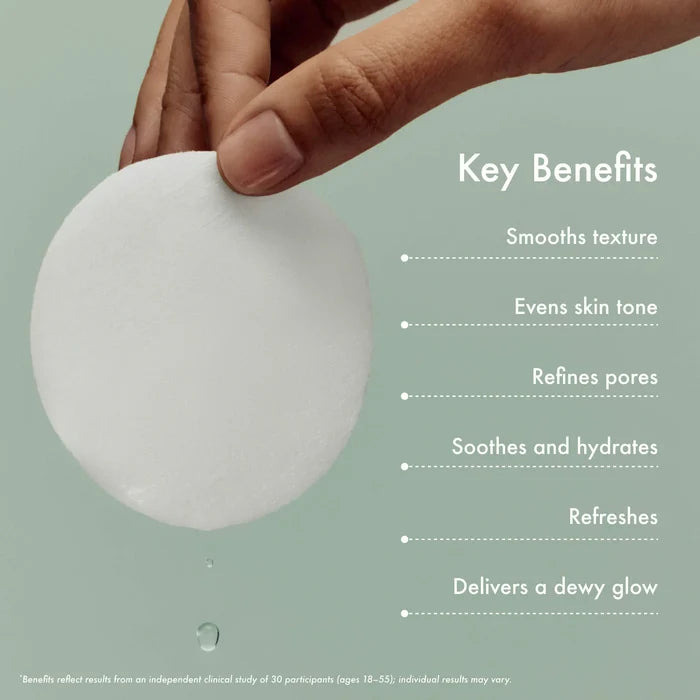 Summer Fridays Gentle Reset Daily Exfoliating Pads, 30-count, beauty product with soft pads for gentle skin exfoliation.