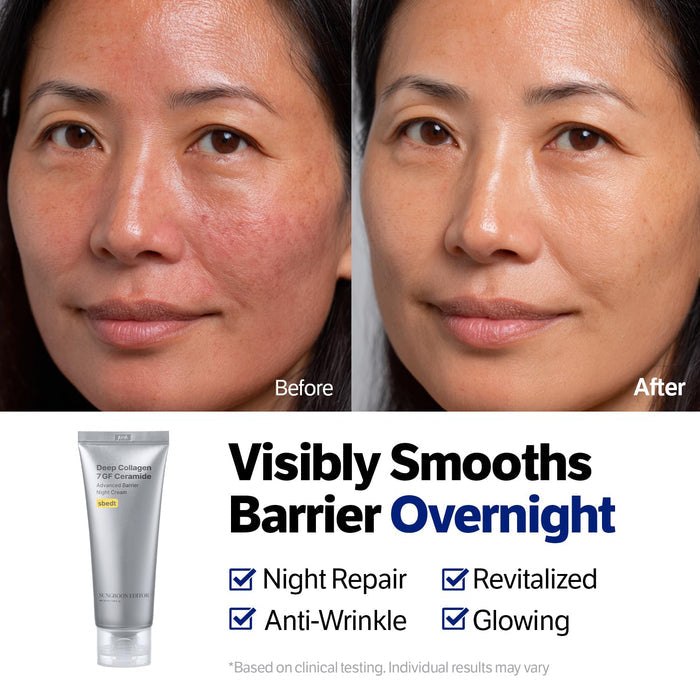 Sungboon Editor Deep Collagen 7GF Ceramide Advanced Barrier Night Cream 50ml كريم سونغبون إديتور الليلي المتطور لحماية حاجز البشرة، غني بالكولاجين 7GF والسيراميد. - Princess Cosmetics Qatar