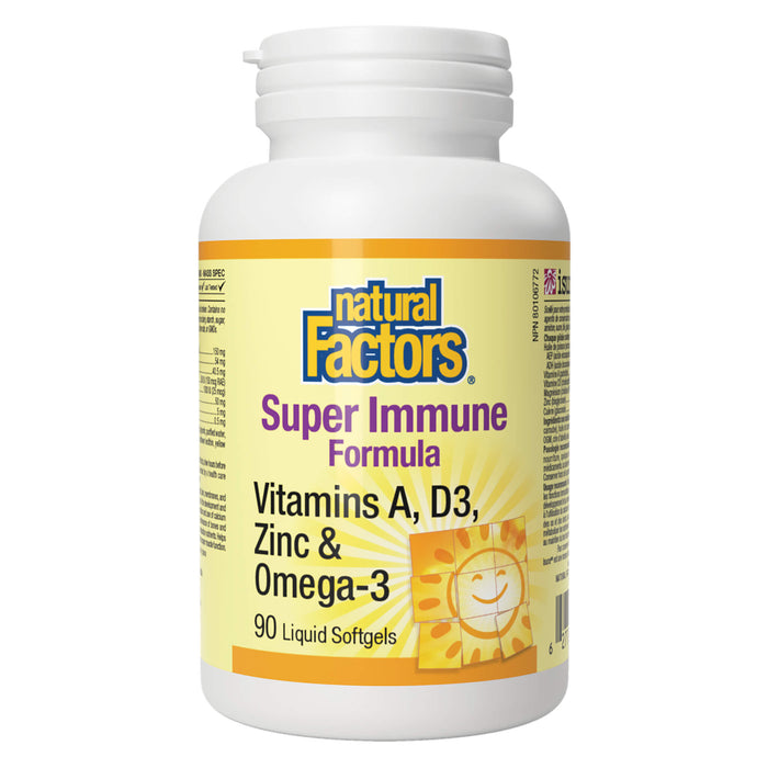 Bottle of Natural Factors Super Immune Formula 90 Liquid Softgels