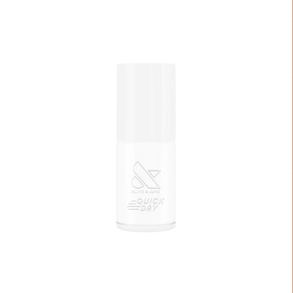 Olive and June Swan quick dry polish bottle in crisp white for fresh at home manis and pedis