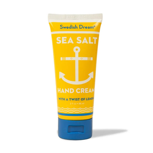 Swedish Dream Sea Salt Lemon hand cream by Kalastyle Soap Co. in travel size, featuring a creamy texture with lemon scent.