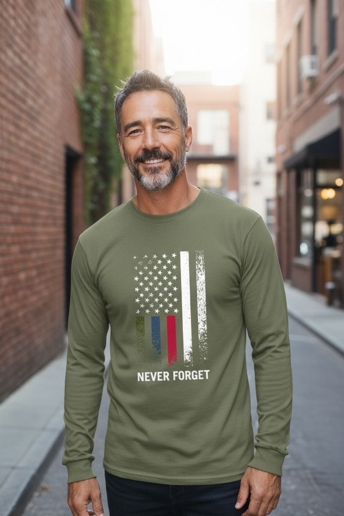 T2T Long Sleeve Patriot Tee – UNISEX (Military Green)