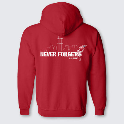 T2T Never Forget Full Zip Sweatshirt – Adult - (Red)