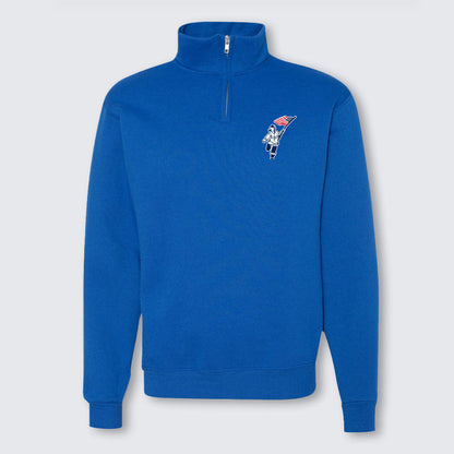 T2T Quarter Zip Embroidered Sweatshirt – Unisex (Royal) SALE!