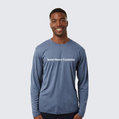 T2T Twin Towers Long Sleeve Performance Tee (Heather Navy)