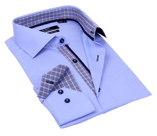 Tailored Fit Button-Up Shirt w/Contrast  Trimming - Final Sale