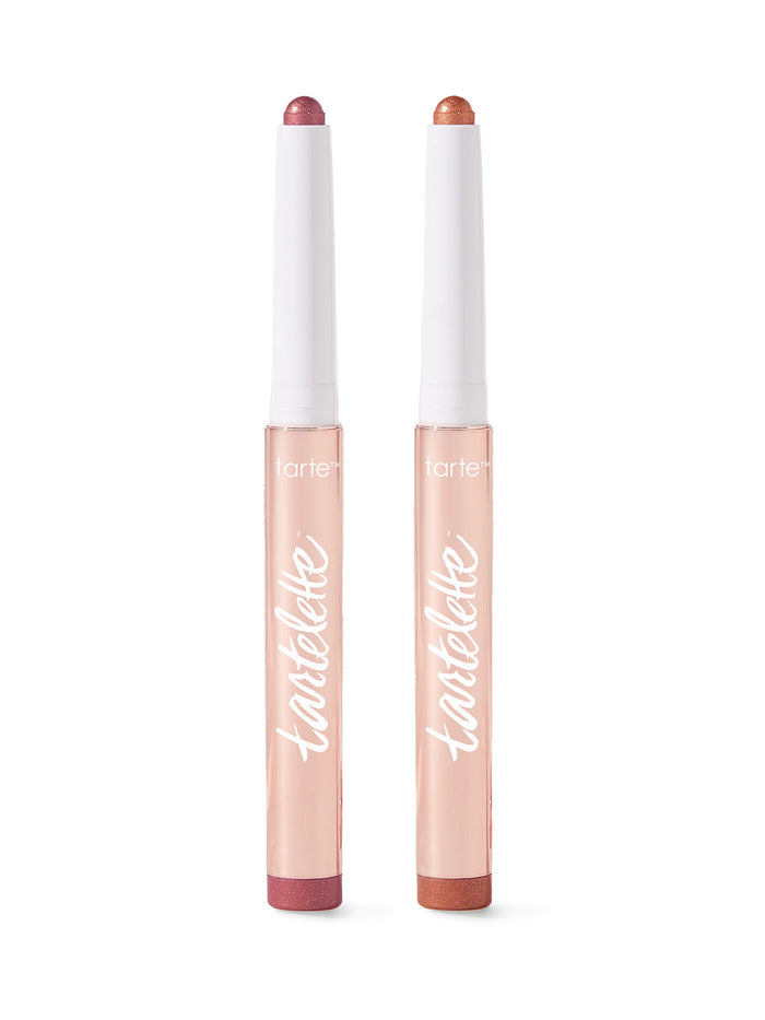 Two lip tint products with 'tartelette' branding on a white background