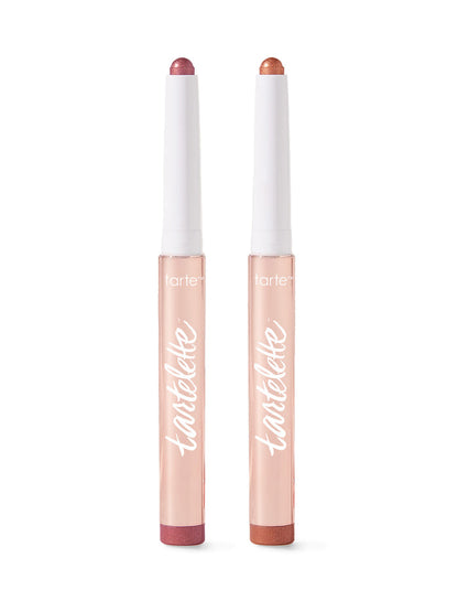 Two lip tint products with 'tartelette' branding on a white background
