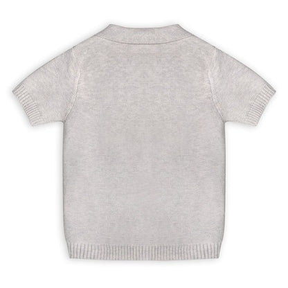 Tennis Collar & Stripe Knit Top & Shorts Set (Organic Cotton)