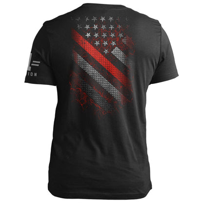 Thin Red Line Carbon Diagonal Flag
