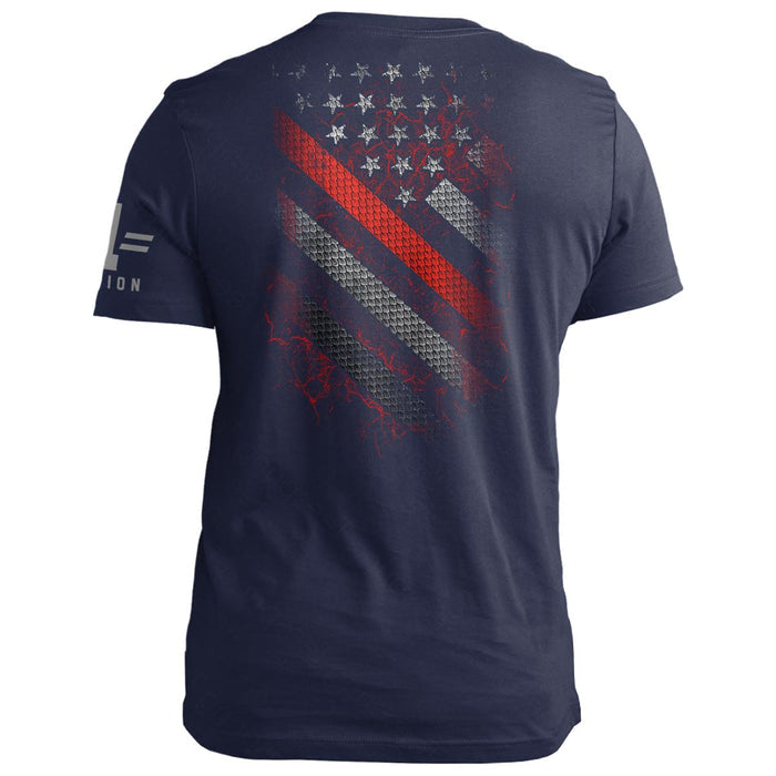 Thin Red Line Carbon Diagonal Flag