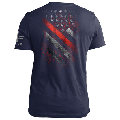 Thin Red Line Carbon Diagonal Flag