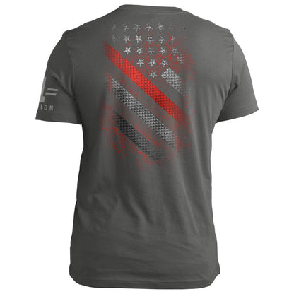 Thin Red Line Carbon Diagonal Flag