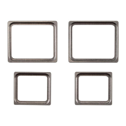 Tim Holtz - Idea-Ology - Metal Photo Frames - 4/Pkg. Add a touch of elegance to your creations with these Frames. These frames are crafted from brushed silver metal, providing a sleek and sophisticated look that is sure to elevate your projects. Available at Embellish Away located in Bowmanville Ontario Canada.