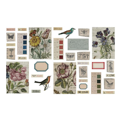 Tim Holtz - Idea-Ology - Transparent Things 2. Unleash your creativity with unique vintage transparent layers! Perfect for mixed media art projects, these layers offer a wide variety of designs, including birds, nature, and color swatches. Available at Embellish Away located in Bowmanville Ontario Canada.