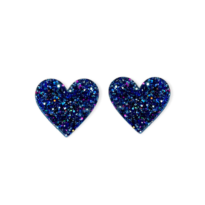 TINY HEARTS - blue glitter