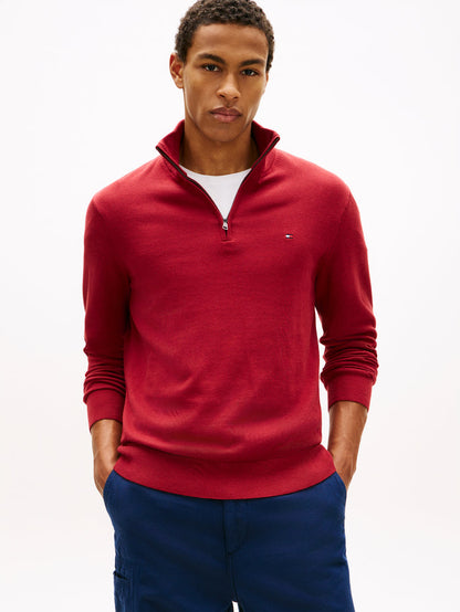 Tommy Hilfiger Essential Cotton Zip Mock Neck