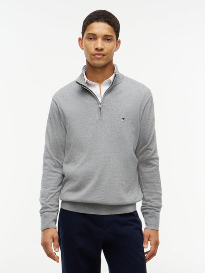 Tommy Hilfiger Essential Cotton Zip Mock Neck