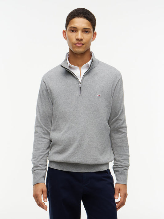 Tommy Hilfiger Essential Cotton Zip Mock Neck