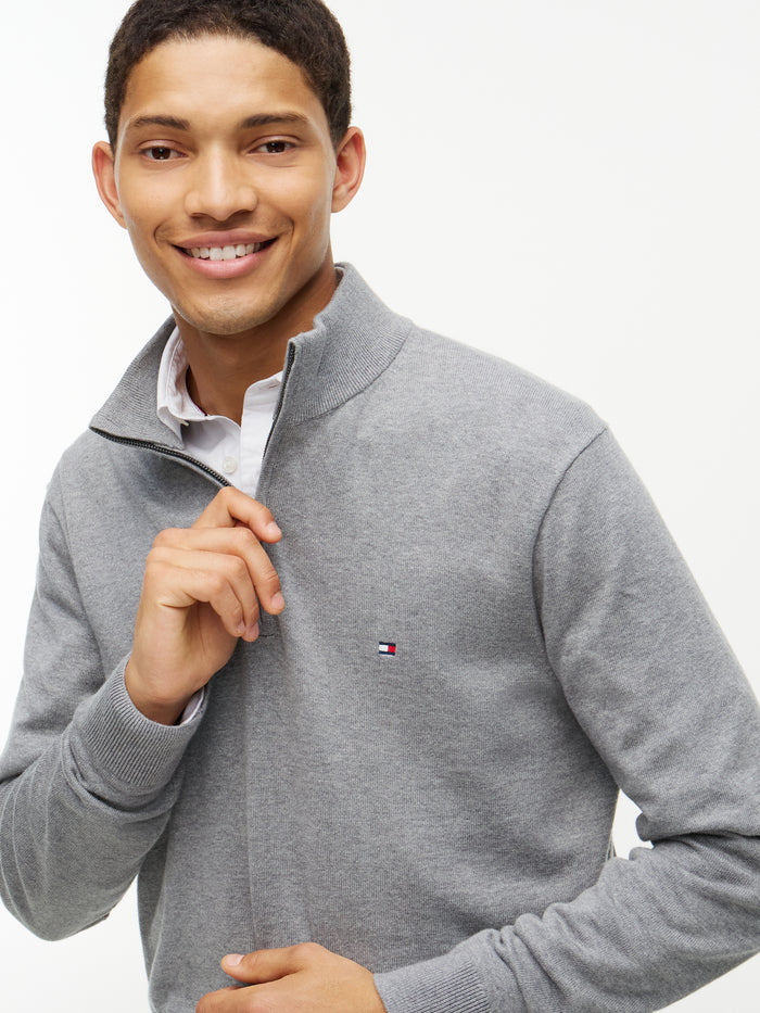 Tommy Hilfiger Essential Cotton Zip Mock Neck