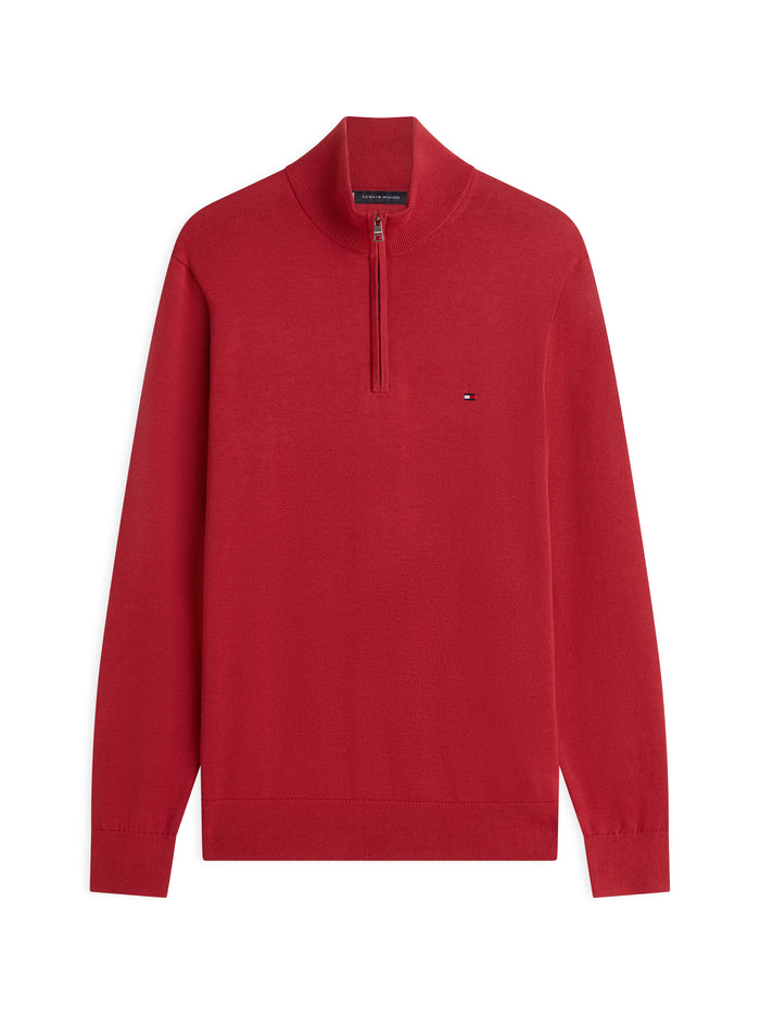 Tommy Hilfiger Essential Cotton Zip Mock Neck