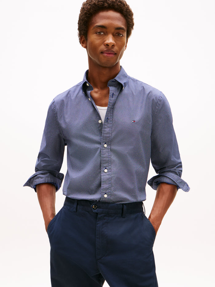 Tommy Hilfiger Flex Poplin Micro RF Print Shirt