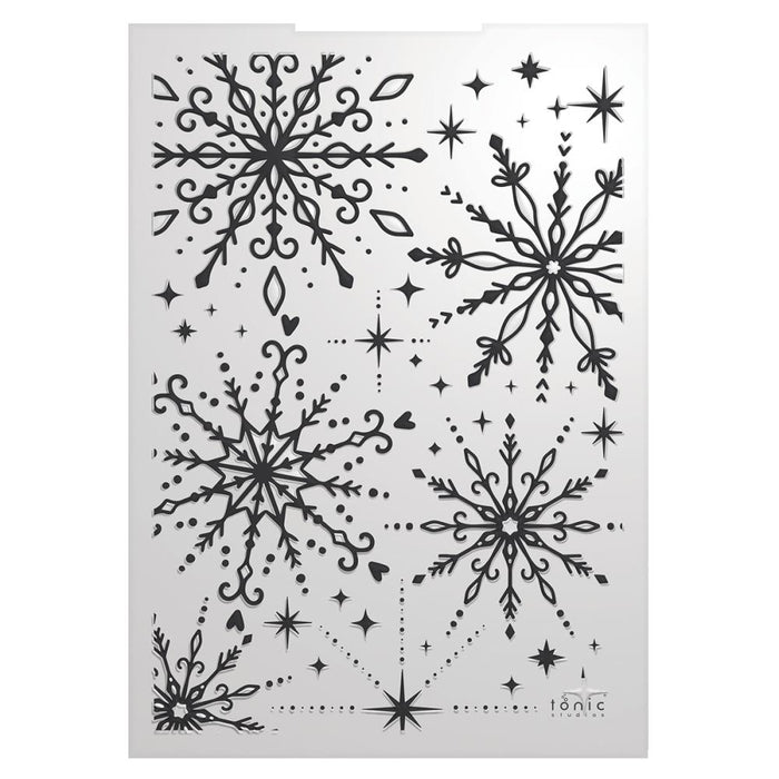 Tonic Studios - 3D Embossing Folder - Baroque Snowflake - Winter's Veil. Introducing the Winter's Veil collection, featuring outstanding products and imagery that beautifully capture the essence of a winter's night. Available at Embellish Away located in Bowmanville Ontario Canada.