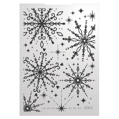 Tonic Studios - 3D Embossing Folder - Baroque Snowflake - Winter's Veil. Introducing the Winter's Veil collection, featuring outstanding products and imagery that beautifully capture the essence of a winter's night. Available at Embellish Away located in Bowmanville Ontario Canada.