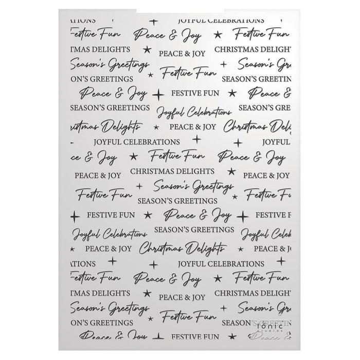 Tonic Studios - 3D Embossing Folder - Season's Greetings - Timeless Tidings. Tailored to suit the more traditional crafter, this collection is perfect for those who enjoy nostalgic imagery. Available at Embellish Away located in Bowmanville Ontario Canada.