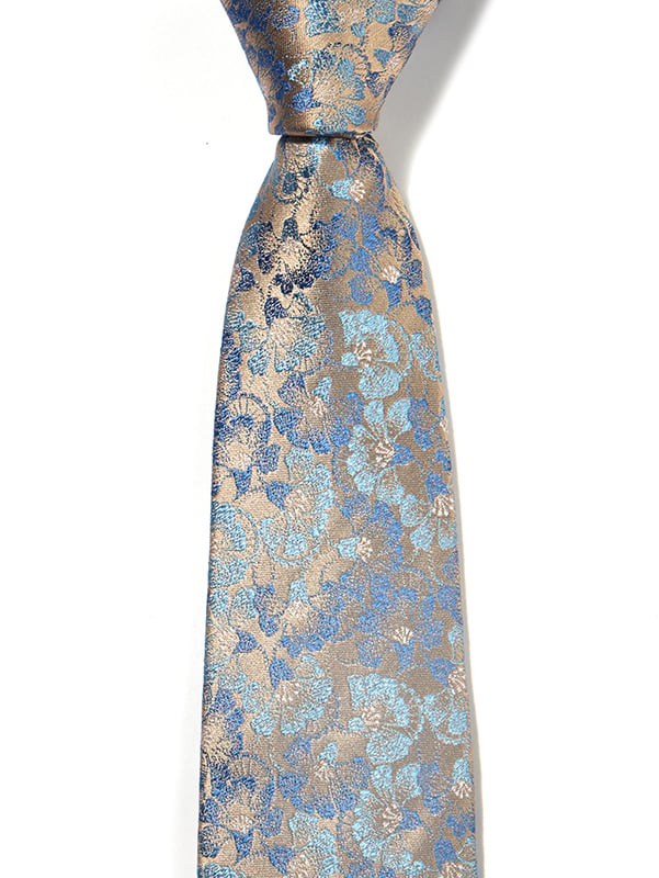 Torino All Over Dark Beige Silk Tie
