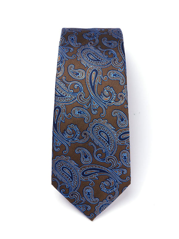Torino All Over Dark Beige Silk Tie