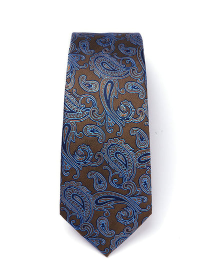 Torino All Over Dark Beige Silk Tie