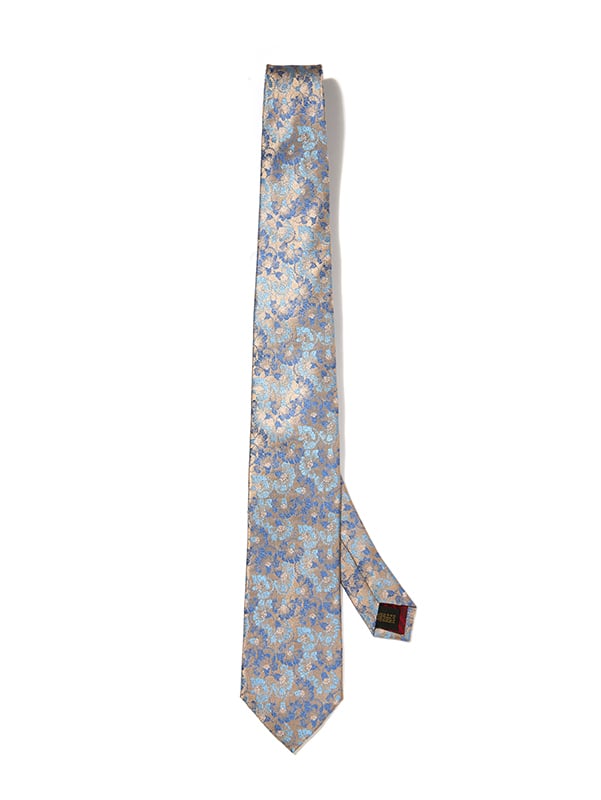 Torino All Over Dark Beige Silk Tie