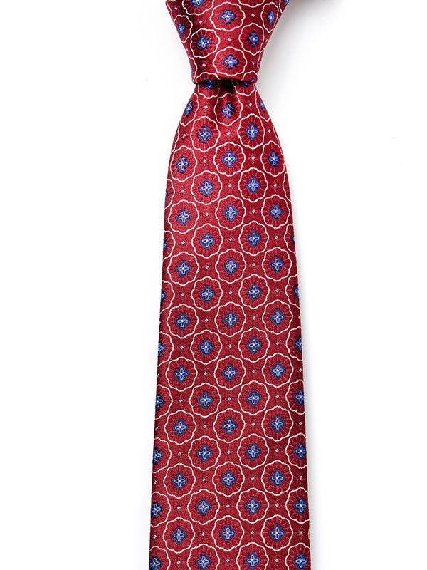 Torino All Over Dark Maroon Silk Tie